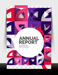 Business flyer annual report, circle and triangle shapes modern design