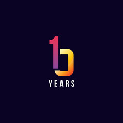 10 Years Anniversary Gradient Number Vector Design