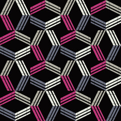 Seamless pattern. Geometry. Design with manual hatching. Textile. Ethnic boho ornament. Vector illustration for web design or print.