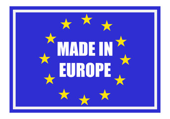 Etiqueta de producto hecho en Europa.