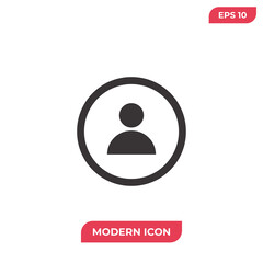 User vector icon, simple sign for web site and mobile app.