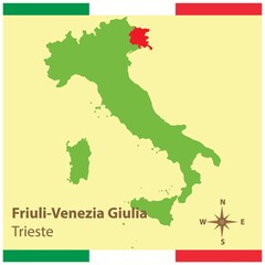 friuli-venezia giulia on italy map