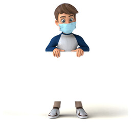 Fun cartoon kid character with a mask