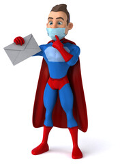 Fun cartoon superhero character with a mask