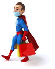 Fun cartoon superhero character with a mask