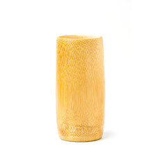 Bamboo Wooden cup isolated on white background.