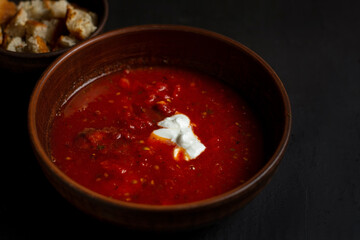 tomato soup with sour cream
