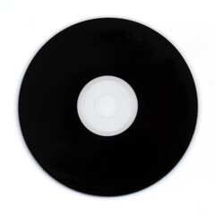 black cd or vinyl record isolated on white