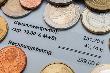 Kaufbeleg, Mehrwertsteuer 19% und Mehrwertsteuersenkung Coronakrise