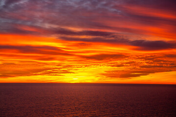 Beautiful dark orange sky evening beauty and Clouds at sunset