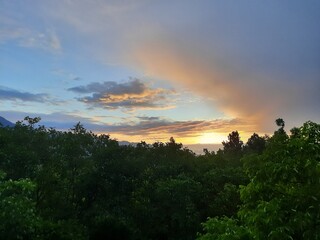 sunset in the mountains