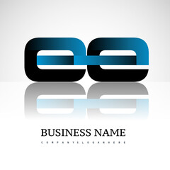 Initial letter EE uppercase modern and simple logo linked blue and black colored, isolated in white background. Vector design for company identity.