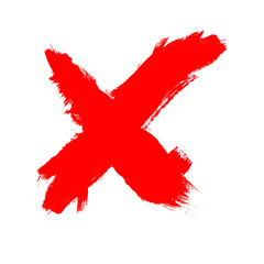 X Marks .Two Crossed Vector Brush Strokes. Rejected sign in grunge style.