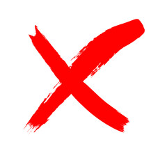 X Marks .Two Crossed Vector Brush Strokes. Rejected sign in grunge style.