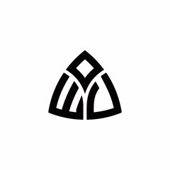 WU monogram logo with modern triangle style design template