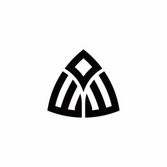 WW monogram logo with modern triangle style design template