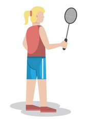 Fototapeta na wymiar badminton player
