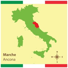 marche on italy map