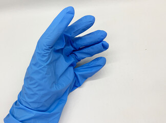Blue gloves isolated on white background