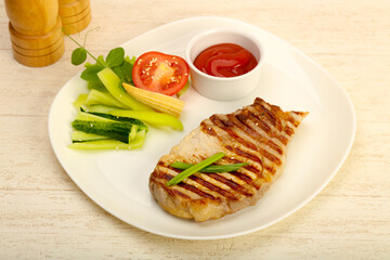 Grilled pork cutlet