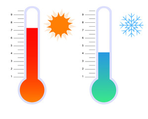thermometer measuring heat and cold temperature