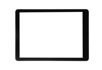 Tablet computer with blank screen isolated on white. Modern gadget