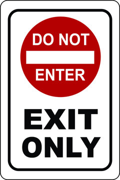 do not enter exit only sign notice vector