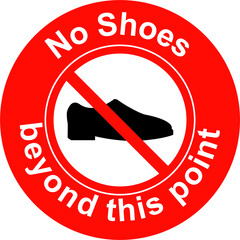 No shoes beyond this point red label seal sticker notice vector