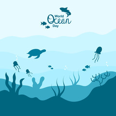 world ocean day design image, to commemorate world sea day, the image in the form of eps 10 does not crash