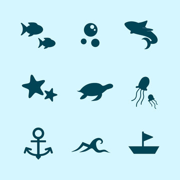 world ocean day icon pack, to commemorate world sea day, the image in the form of eps 10 does not crash