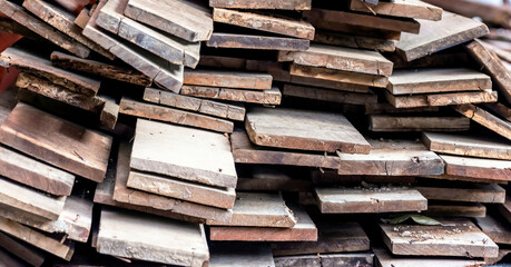 The stack  old used lumber