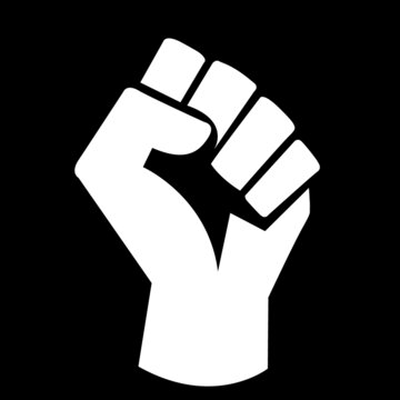 vector illustration of a hand . black lives matter. fist