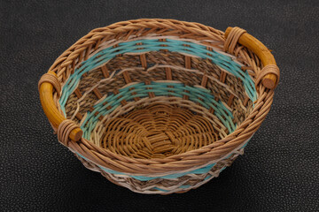 Empty wicker bowl