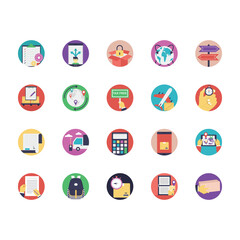 Collection of Logistics Flat Vector Icons 