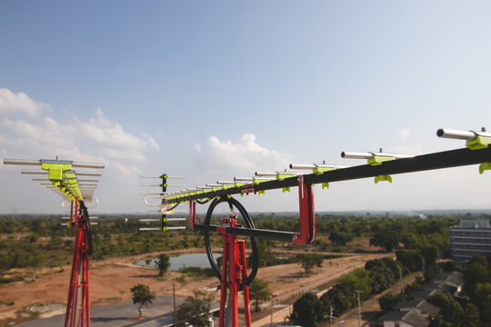 Lightning rods on tall buildings