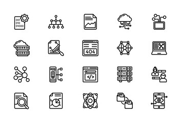Line Icons Pack of Data Management 
