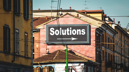 Obraz premium Street Sign to Solutions