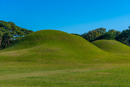 Silla Oreung royal tombs at Gyeongju, Republic of Korea