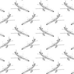 Seamless pattern with pencil drawn airplanes. Backgrounds and textures for boys, travel, business design, packaging, fabric, textiles, prints