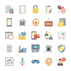 Startup and New Business Flat Icons Set