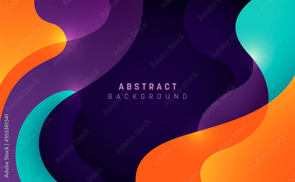 Wall mural abstract style wavy background design in color. vector illustration.