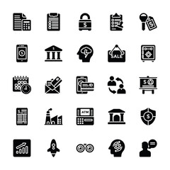 Startup and New Business Glyph Icons Set