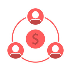 Business investment in a common cause. Icon outline business symbol. EPS 10