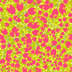 pink Abstract floral vector seamless repeat pattern - 355381977