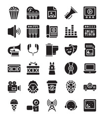 Media and Entertainment Icons Set 