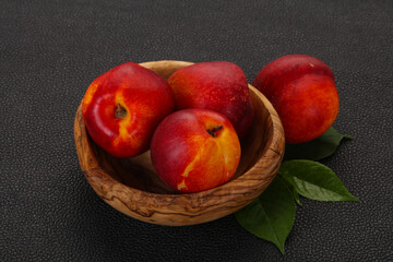Sweet tasty ripe few nectarines