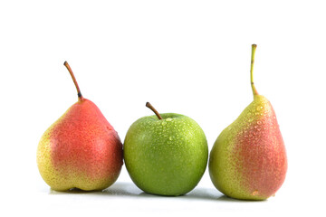 Apple fruits group on white background