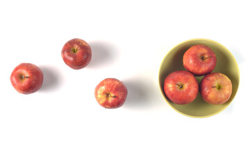 Apple fruits group on white background