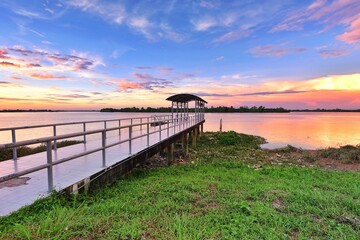 Sunset over the fishing jetty