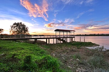 Sunset over the fishing jetty